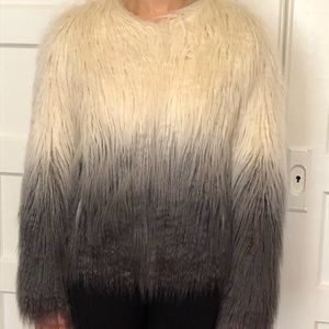 Unreal Fur 2-tone Grey/Cream jacket. Like new.